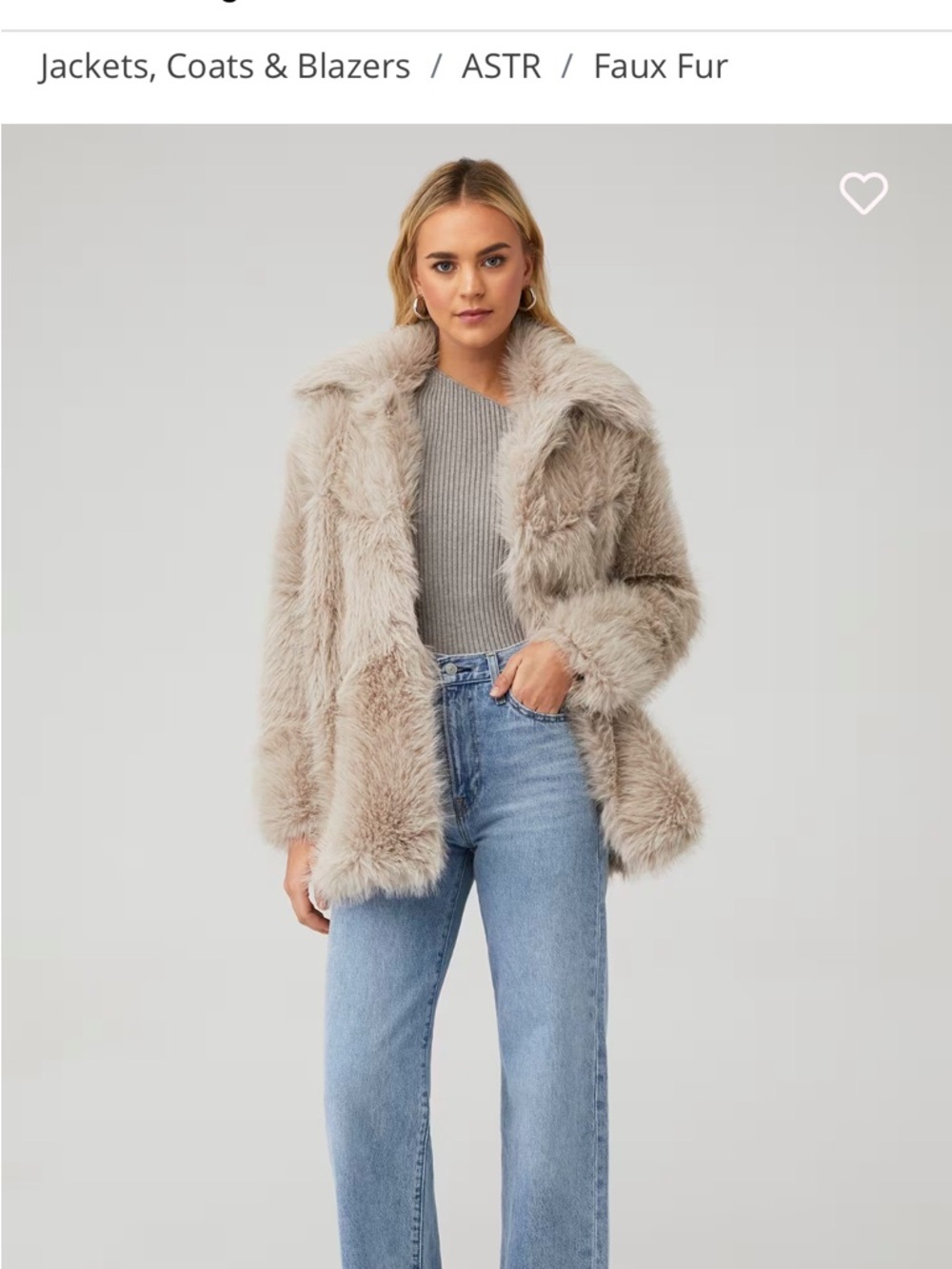 ASTR The Label Hadley Faux Fur Coat 🤍 XS/S Retail $220 - Picture 4 of 4